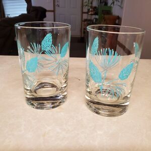 Marcrest Blue Spruce Pinecone Juice Glasses Set Of 2